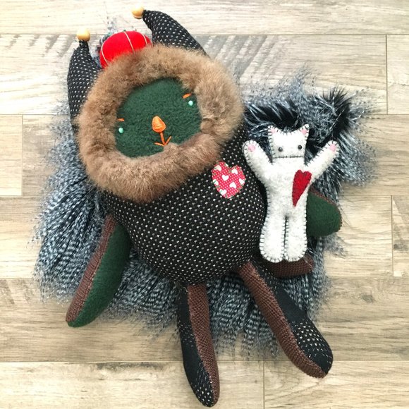 Handmade Voodoo Cat Pincushion Pillow Plush - Picture 1 of 16